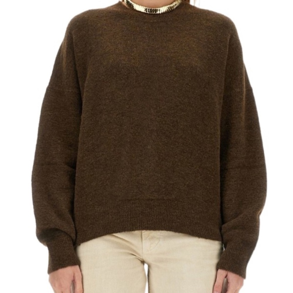 Isabel Marant Kingston Crewneck Knitted Sweater in Bronze (size 36)